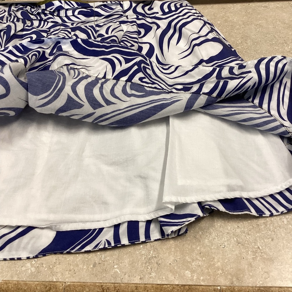 CAbi SZ 12 pleated lined swing style skirt pockets cotton blend drop waistband - Picture 5 of 11